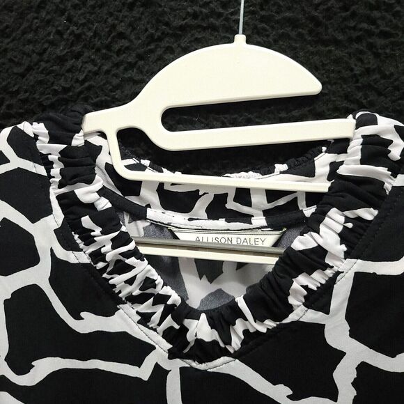 Allison Daley Petite Womens Blouse Multicolor Size 17' Polyester Blend Pullover - Picture 7 of 12